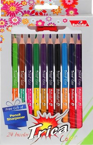 TRICA BOX 24 BI COLOUR FULL 12  PENCILS